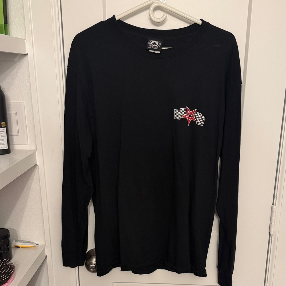 Thrasher Racing Black Long Sleeve Tee with 13 on sleeve